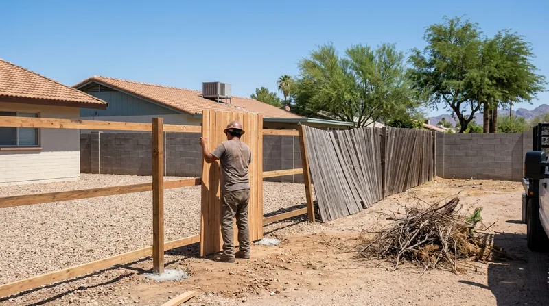 Storm Damage Fence Repair Mesa